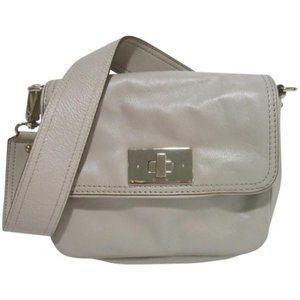 Kate Spade Pebbled Polka Dot Lined Taupe Leather Shoulder Bag